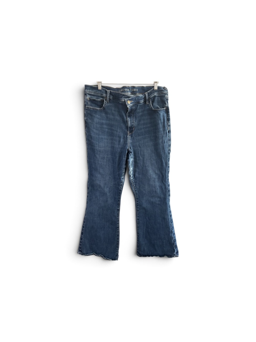 American Eagle Super High Rise Flare Jeans Women’s 20 Long Stretch Blue Denim